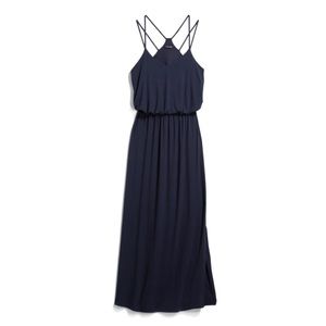 Worn once! Paper moon wendilyn dress. Size small! Navy blue maxi.